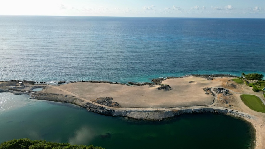 A picture of Las Iguanas at Cap Cana in the Dominican Republic while it is under construction by Nicklaus Design
